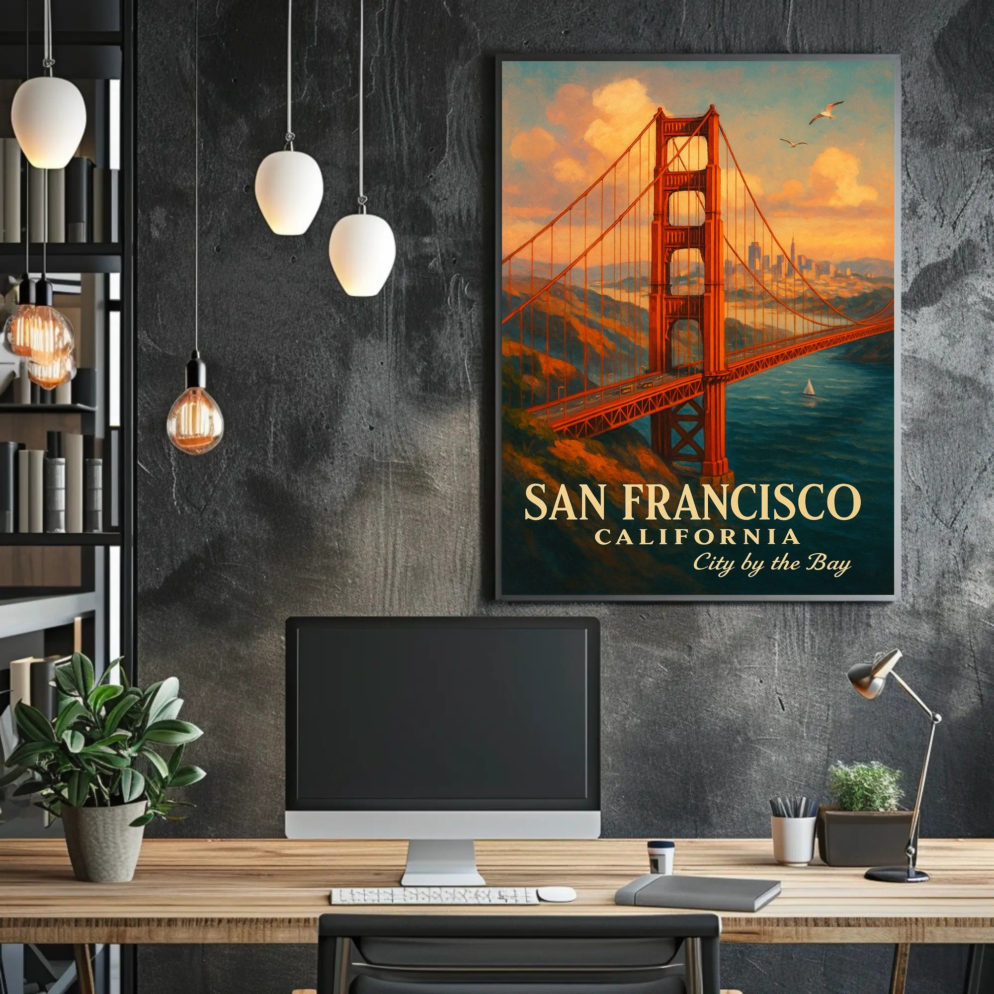 Golden Gate Bridge Vintage Travel Poster
