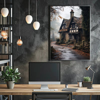 Enchanted Cottage In The Mist Poster