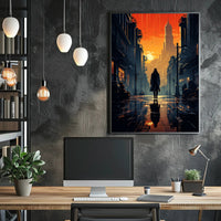 Sunset In The Cityscape Poster