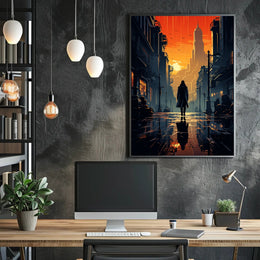 Sunset In The Cityscape Poster