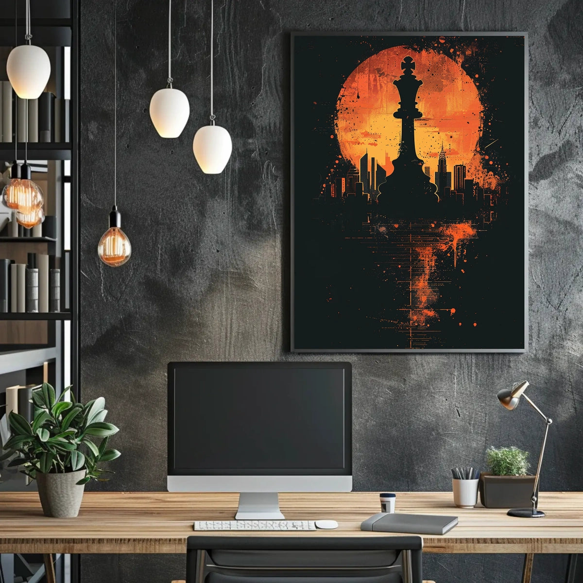 Chess Cityscape Poster