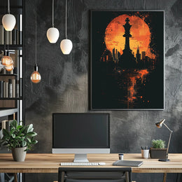 Chess Cityscape Poster
