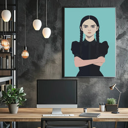 Gothic Girl Braided Hair Serious Poster