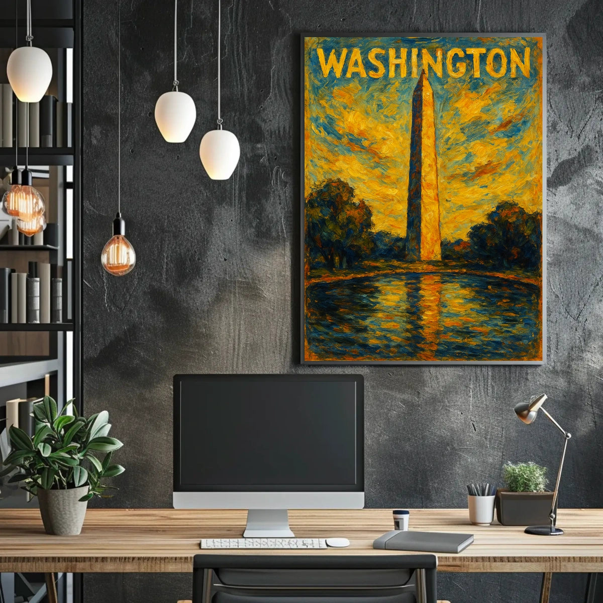 Washington Monument At Sunset Poster