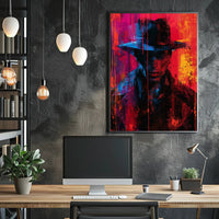 Mysterious Figure in Vivid Colors Poster PosterGoat