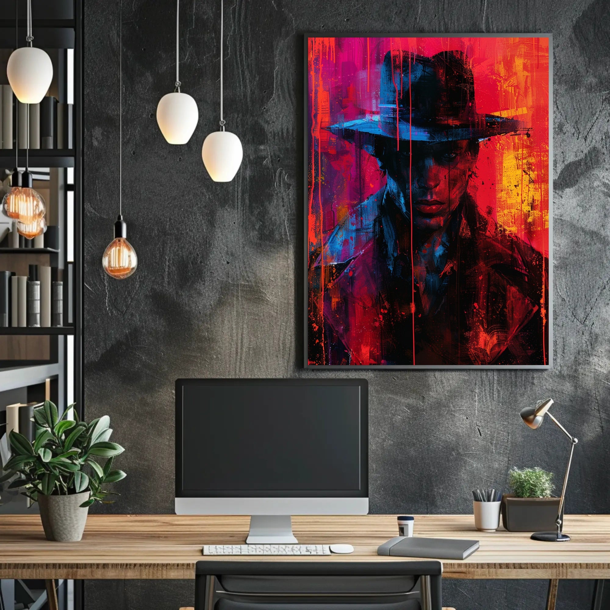 Mysterious Figure in Vivid Colors Poster PosterGoat