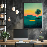 Tranquil Landscape Sunset Poster Serene Wall Art