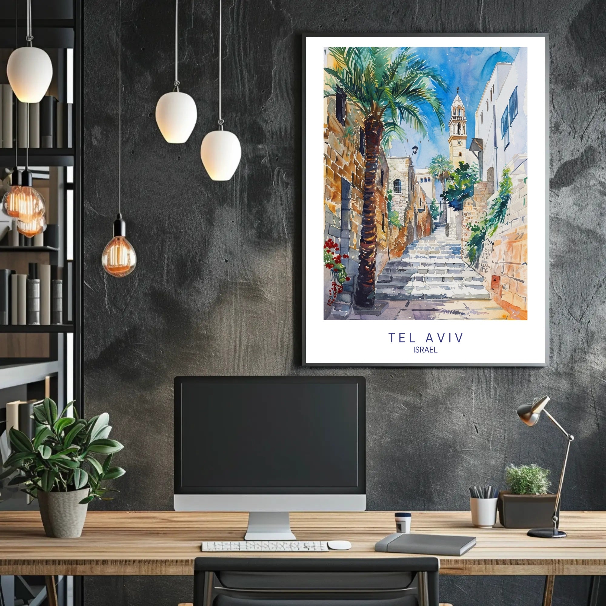 Tel Aviv Streetscape Poster PosterGoat