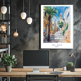 Tel Aviv Streetscape Poster PosterGoat