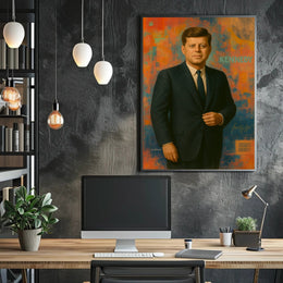 KENNEDY abstract artistic portrait poster in modern vibrant style