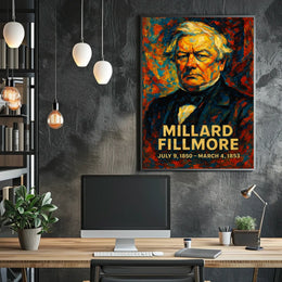Millard Fillmore 13th President of the United States Glitch Hop Art Poster