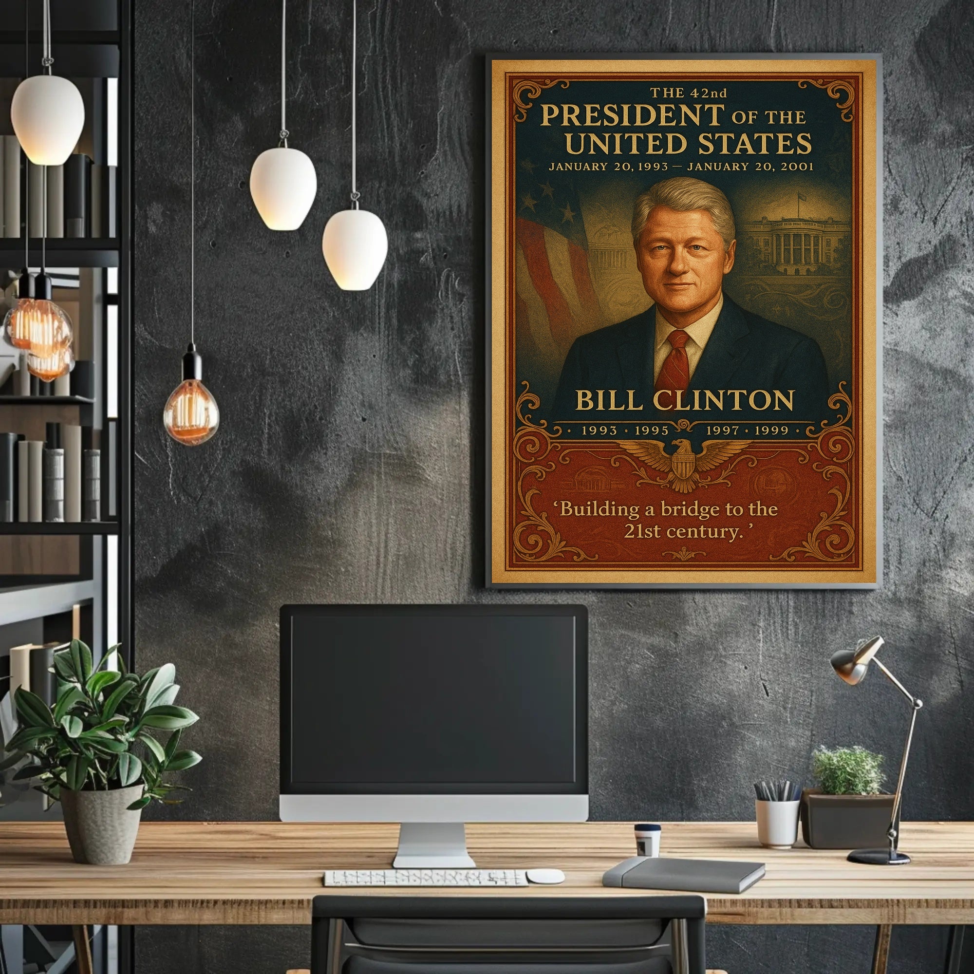 Bill Clinton 42nd President Wall Art Print PosterGoat