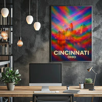 Vibrant Cincinnati Pop Art Wanderlust Poster