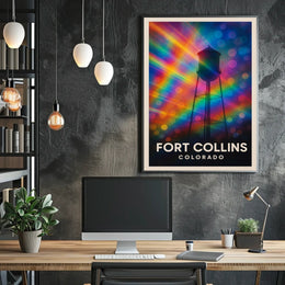 Fort Collins Water Tower Minimalist Realism Decor Poster