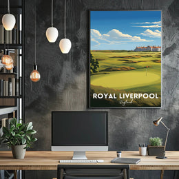 Royal Liverpool Golf Course Scenic Travel Poster