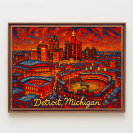 Detroit, Michigan Vibrant Cityscape Poster