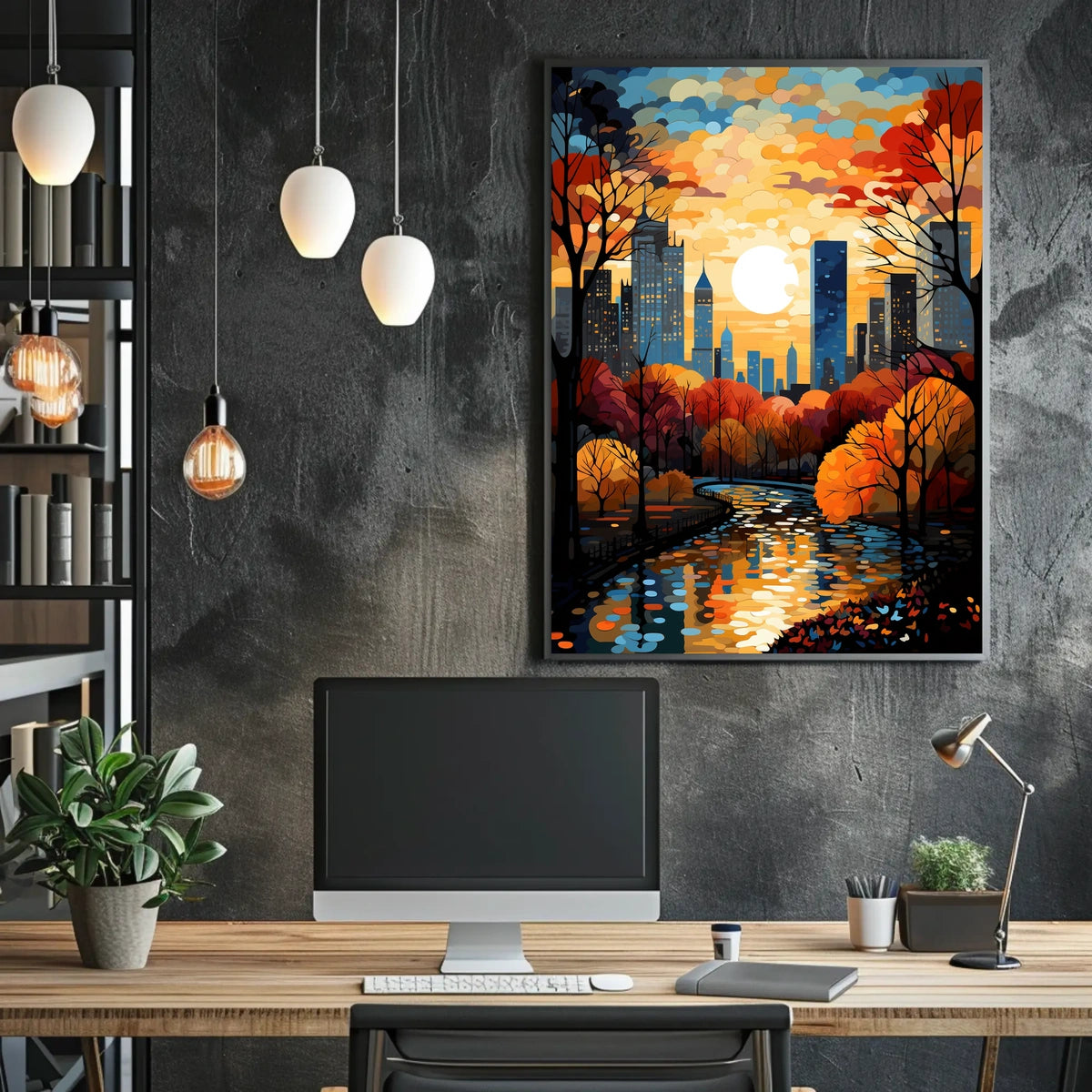 Urban Cityscape Sunset Art Print - Travel Poster