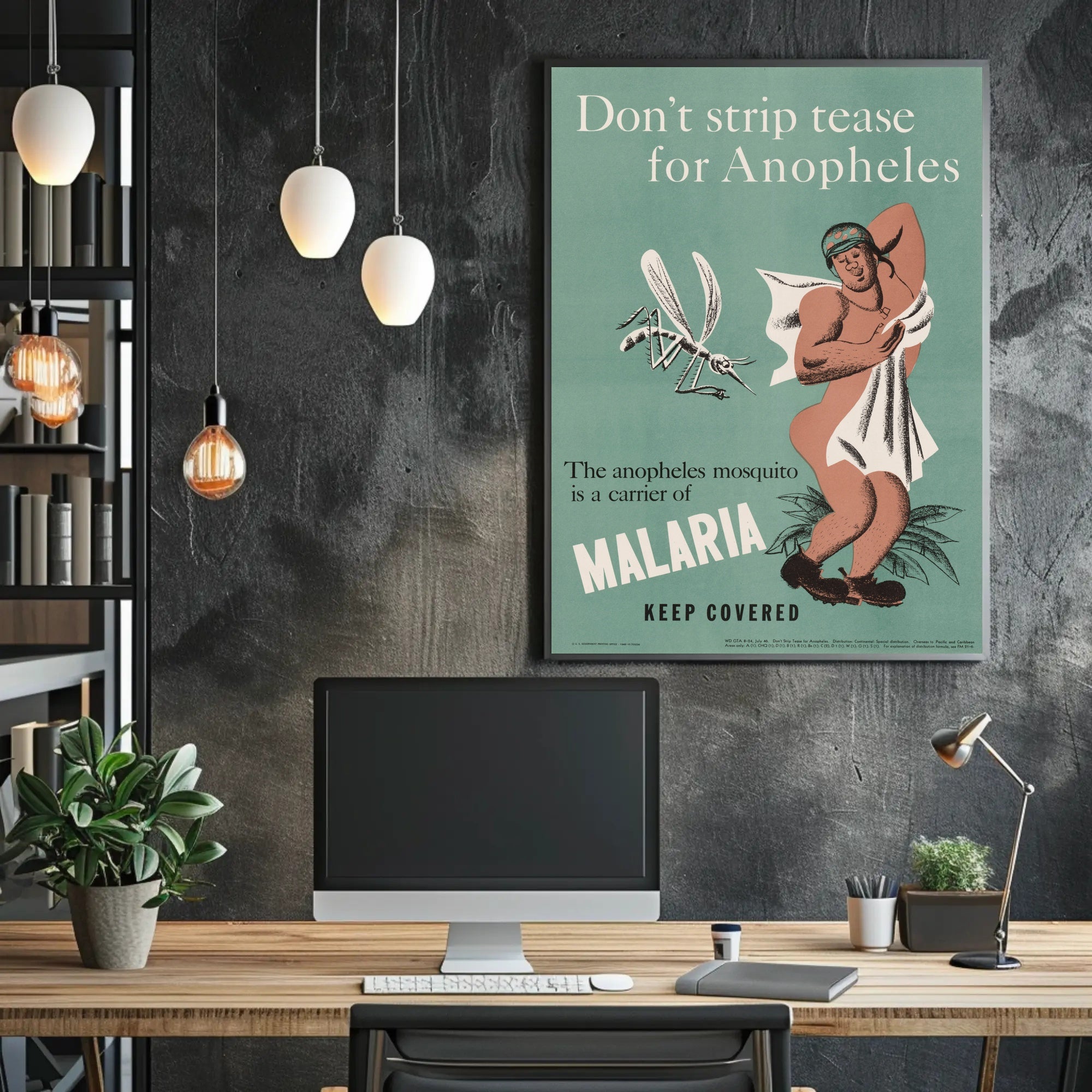 Malaria Prevention Humor: Vintage Educational Poster PosterGoat