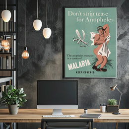 Malaria Prevention Humor: Vintage Educational Poster PosterGoat