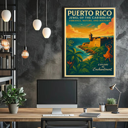 Puerto Rico Jewel of the Caribbean Travel Poster
