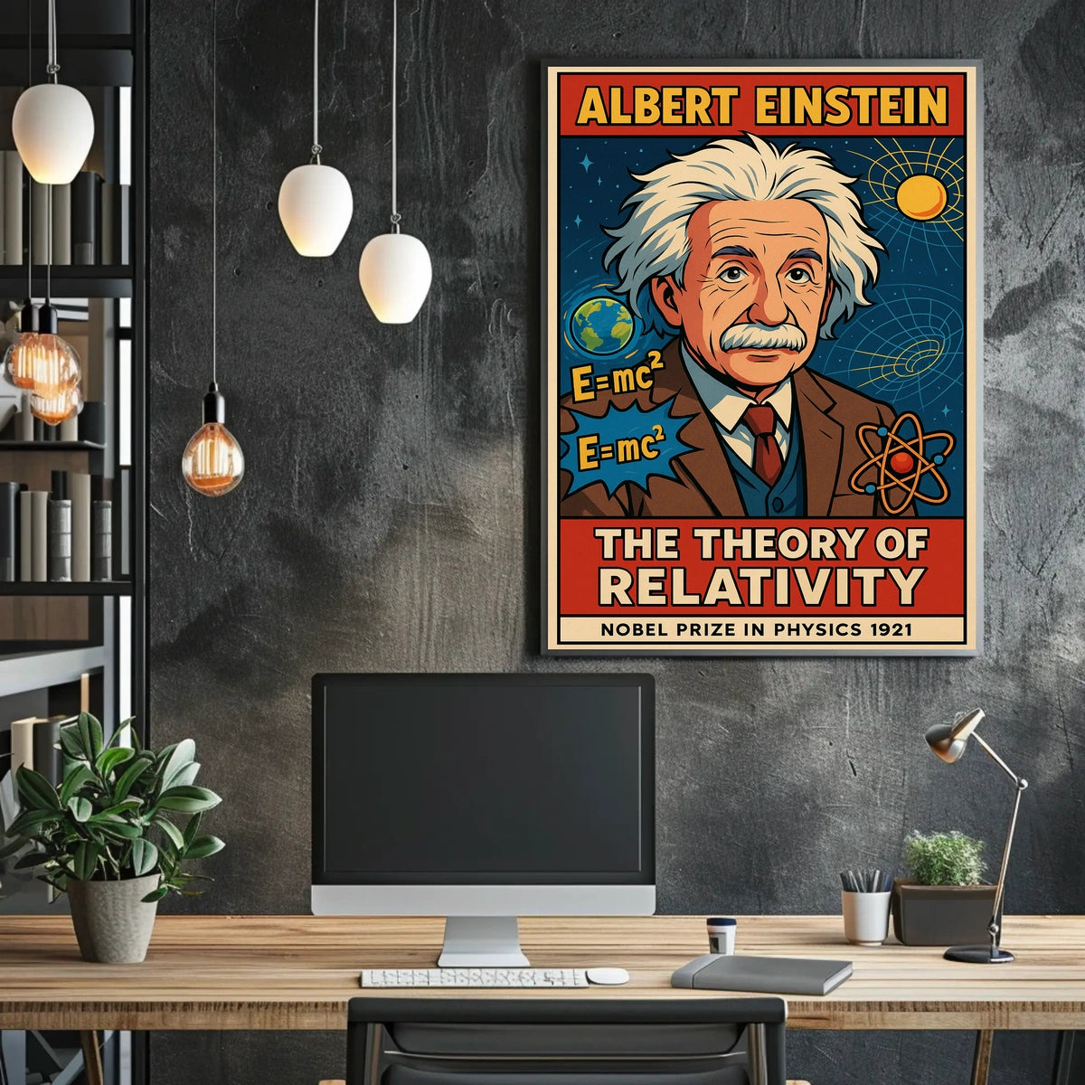 Einstein Relativity Vintage Science Wanderlust Poster