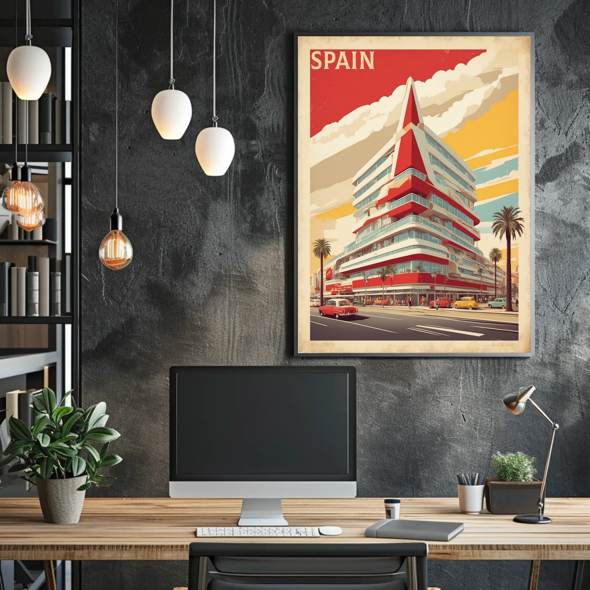 Modern Spain Architecture Travel Poster