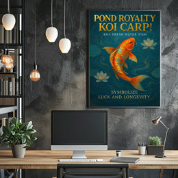 Pond Royalty Koi Carp Poster