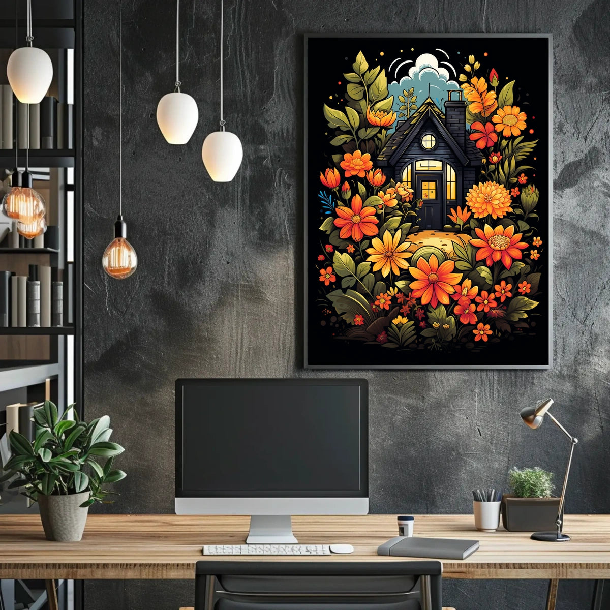 Enchanted Cottage In Bloom Poster