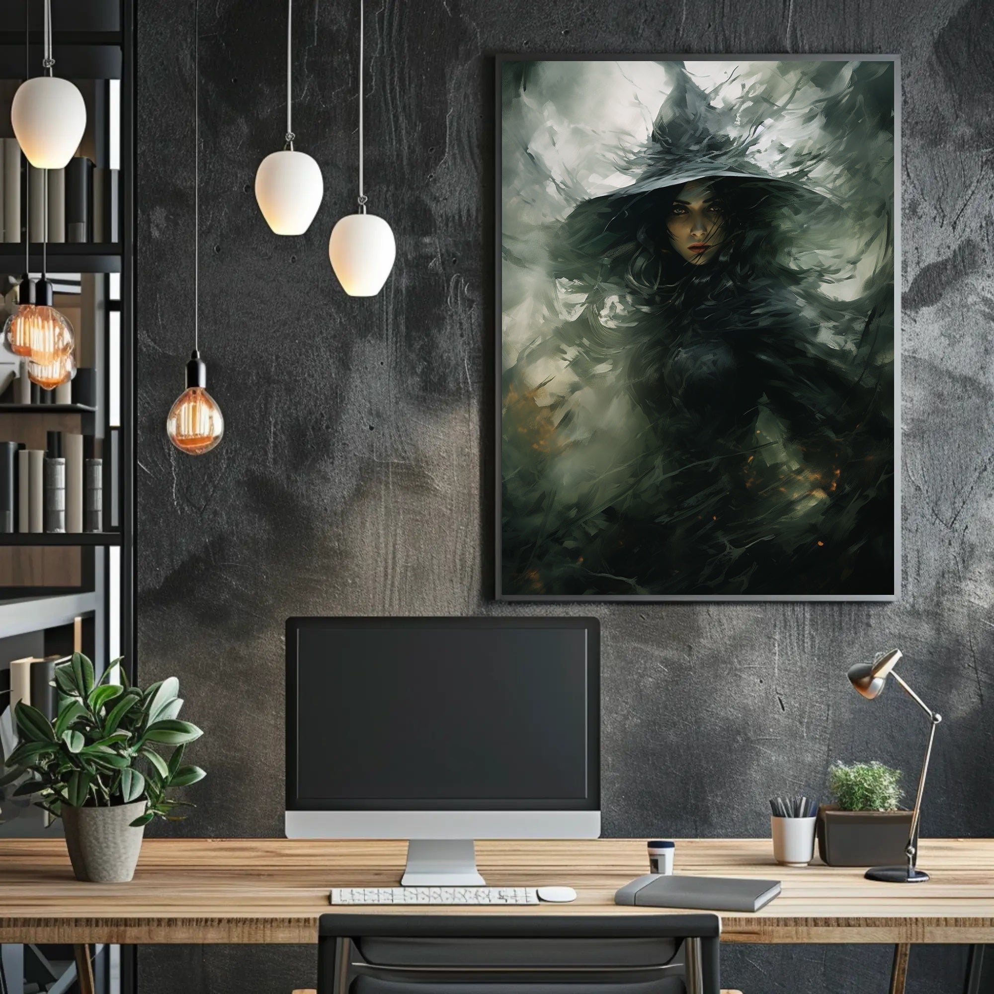 Enigmatic Witch In The Shadows Poster