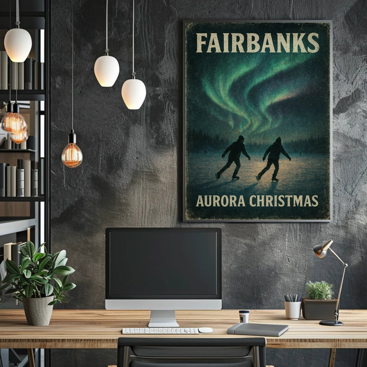 Fairbanks Aurora Christmas Poster