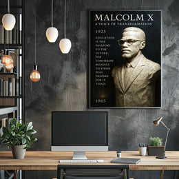 Malcolm X A Voice of Transformation Poster PosterGoat