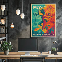 Aruba Travel Tropical Retro Artistic Poster