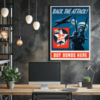 Back the Attack! Buy War Bonds Poster PosterGoat