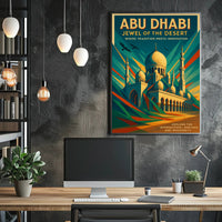Abu Dhabi Jewel Desert Cityscape Travel Poster