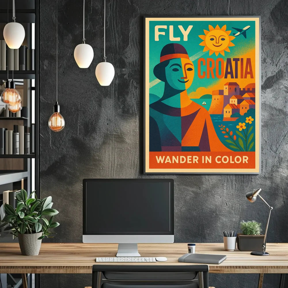 Vibrant Croatia Travel Poster for Cultural Exploration PosterGoat