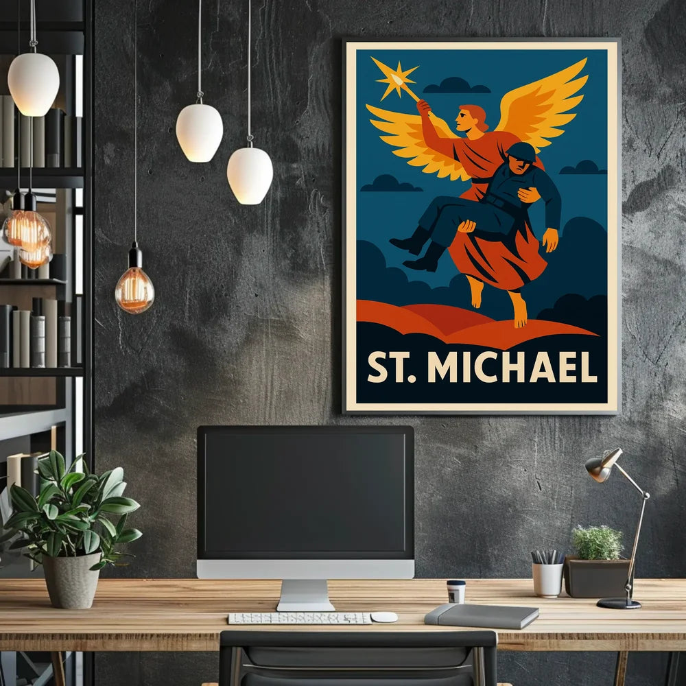 Saint Michael Modern Religious Art Poster