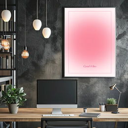 Good Vibes Soft Pink Minimalism Motivational or Quote Poster PosterGoat