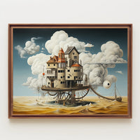 Surreal Dreamscape with Mechanical Houses - Fantasy or Mythology Poster