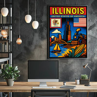 Illinois A Vibrant Tribute Poster PosterGoat