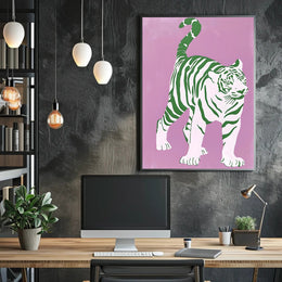Green Striped Tiger Poster