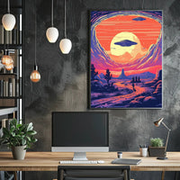 Cosmic Sunset Encounter Poster