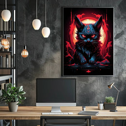Mystical Cat Poster: Surreal Fantasy Art Print