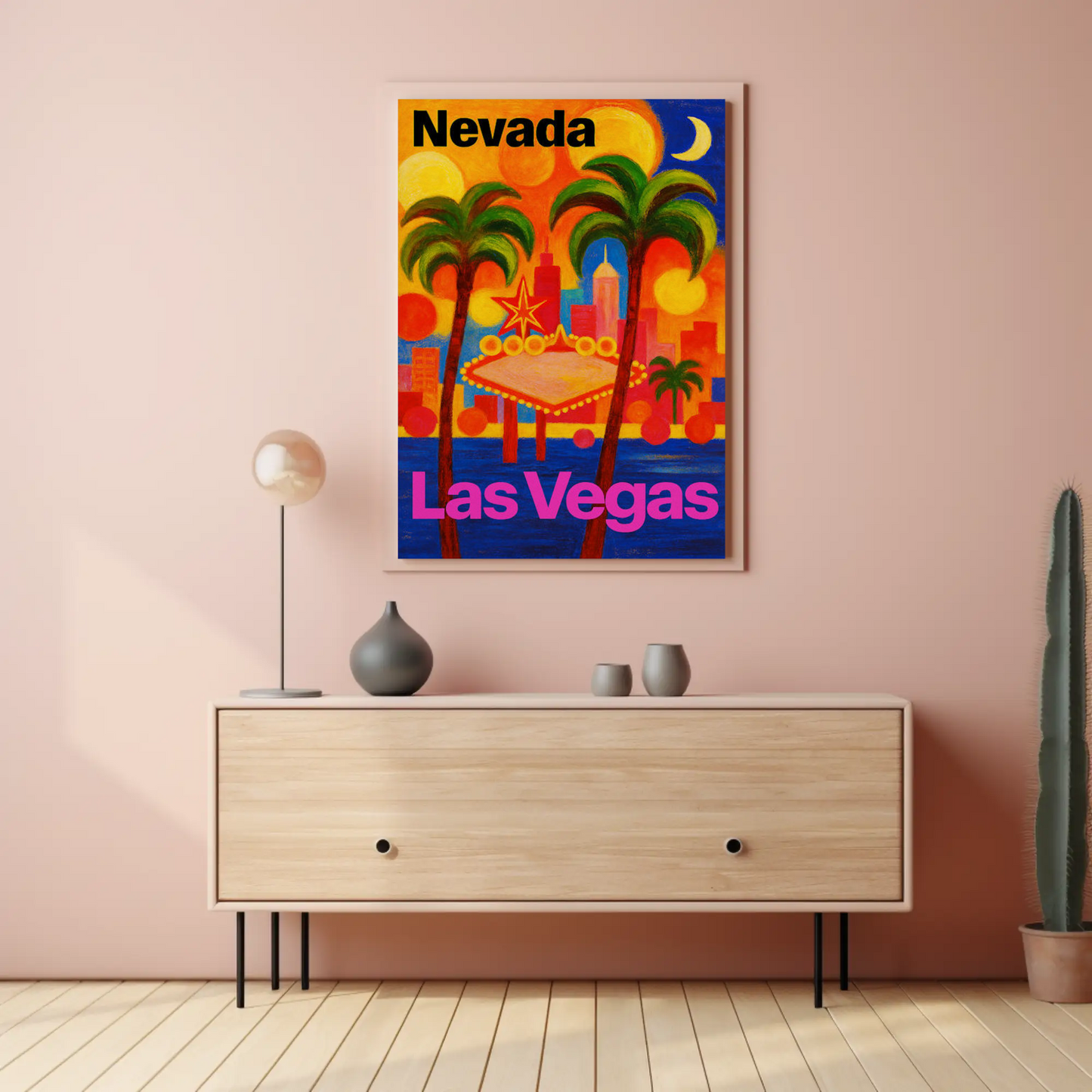 Nevada Las Vegas Neon Lights Nightlife Poster Poster