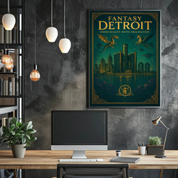 Fantasy Detroit Poster PosterGoat