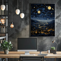 Starry Night Over The City Poster PosterGoat