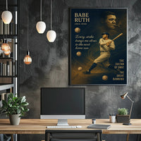 Babe Ruth Vintage Baseball Legend Sports Poster