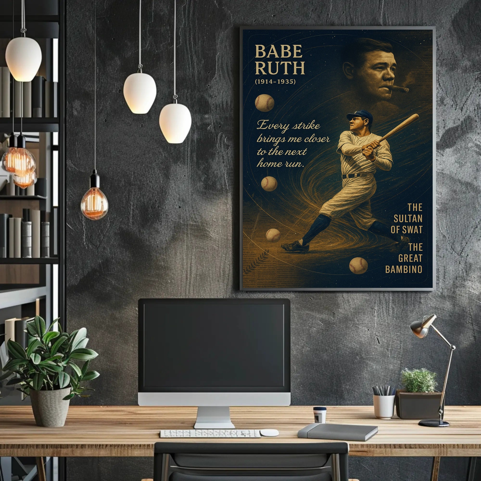 Babe Ruth Vintage Baseball Legend Sports Poster