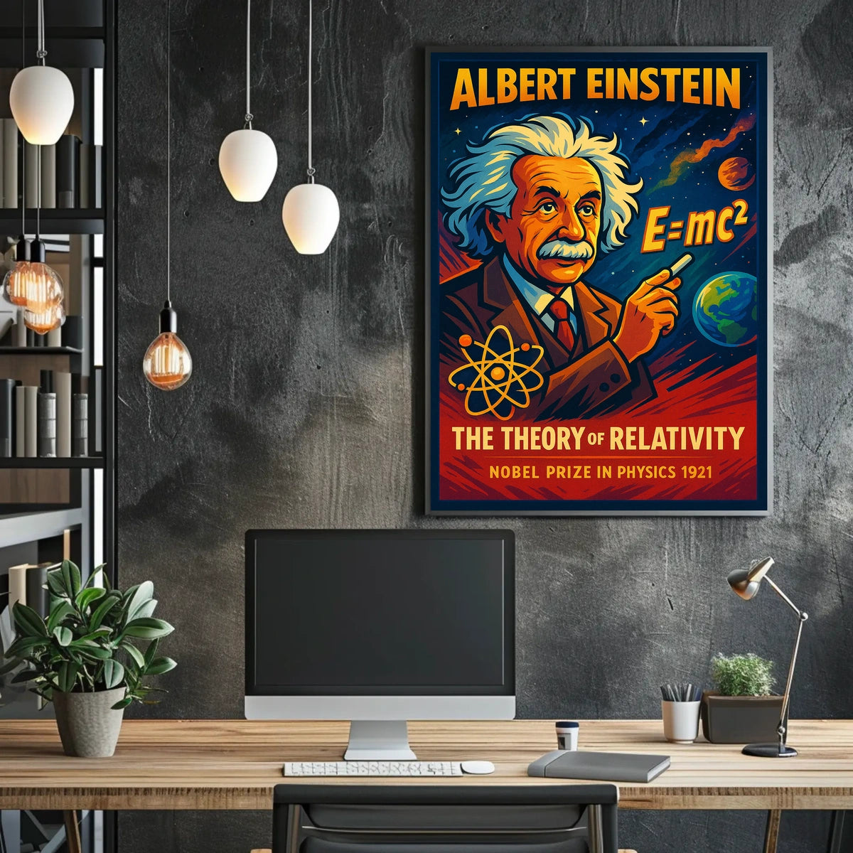 Albert Einstein Relativity Educational Science Poster