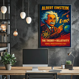 Albert Einstein Relativity Educational Science Poster