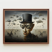 Surrealistic Scene with Flying Fish Fantasy or Mythology Poster